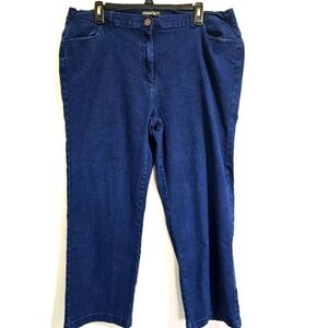 Bon Marché 20 Plus Size Blue Lightweight High Riser Straight Leg Denim Jeans